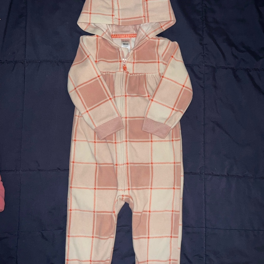 Carter's Pink and Cream Plaid One Piece